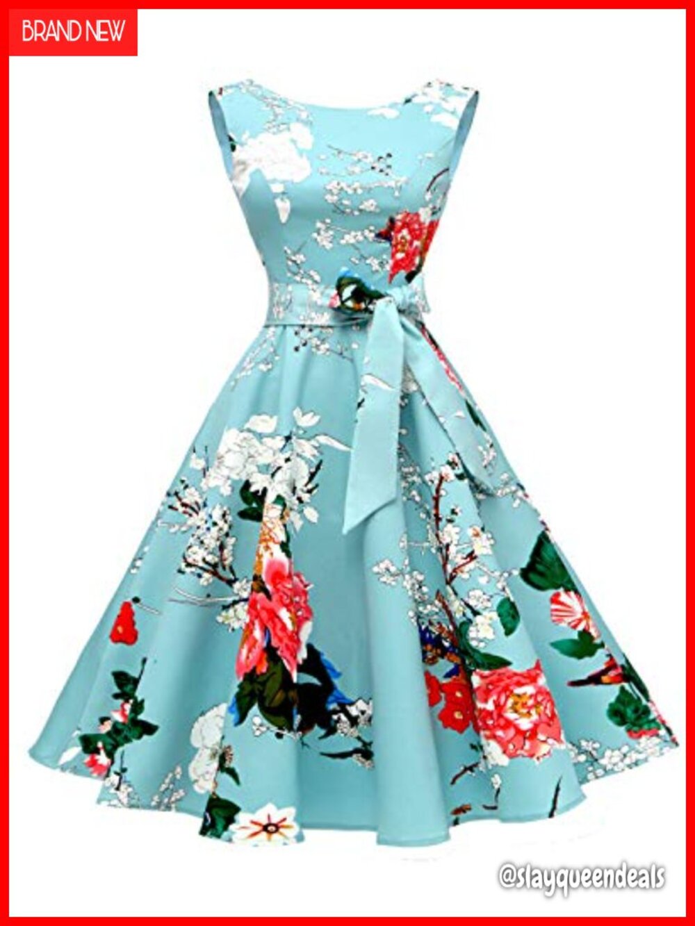 Vintage 1950s Sleeveless Boatneck Cocktail Dress